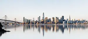 High Resolution Prints: the reflected skyline of san francisco during