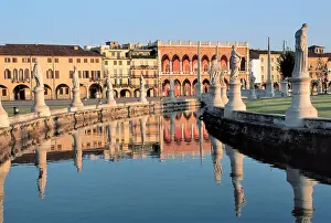 Padova Prints: reflection in channel, Prato della Valle, Padova, Padua, Italy