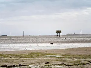 Northumberland Prints: Refuge on mudflats to the Holy Island of Lindisfarne, Northumberland, England, UK