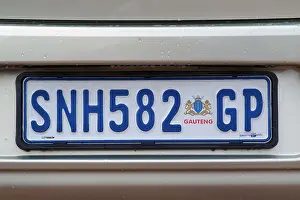 Taxation Prints: Registration plate on a South African car.GP represents the Gauteng Johannesburg region