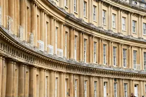 1754 Prints: Regular architectural features creating patterns on the Georgian buildings in the Circus in Bath