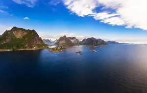 Reine Prints: Reine fishing village surrounded by high mountains on Lofoten islands