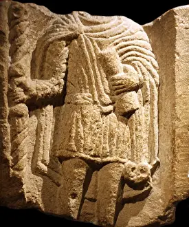 Baths Prints: Relief image of a learned man, found in the Roman Baths