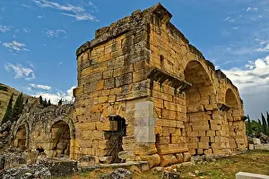 Anatolia Prints: Remains of the Basilica Bath house at the Roman settlement of Hierapolis above Pamukkale near Denizli