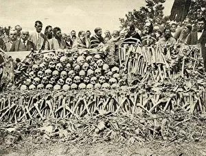 The remains of Serbs massacred by Bulgarian soldiers in town of Surdulica