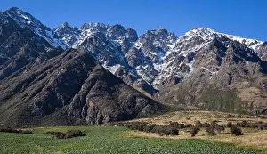 The Remarkables bordering Lake Wakatipu near Queenstown in the South Island of New Zealand