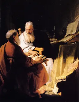 Rembrandt Prints: Rembrandt van Rijn, Two Old Men Disputing