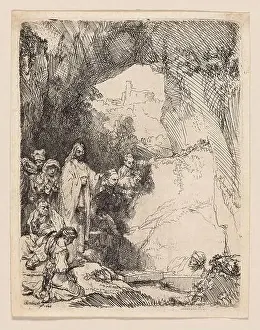 Rembrandt van Rijn. The Raising of Lazarus Small Plate. 1642. Holland. Etching in black on ivory laid paper