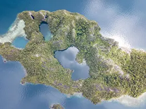 Raja Ampat Prints: The remote limestone islands of Misool in Raja Ampat are surrounded by calm seas and healthy reefs