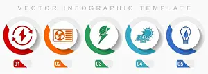 Photovoltaic Prints: Renewable energy icon set, miscellaneous icons such as heat pump