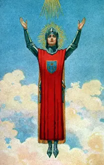 Abbot Prints: Reproduction of the statue of Joan of Arc made by Abbot Corbierre. Postcard