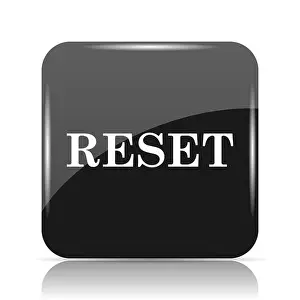Rebuild Prints: Reset icon. Internet button on white background