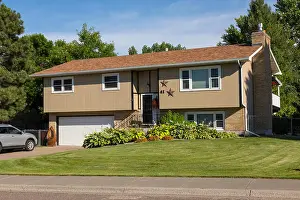 Home Ownership Prints: Residential House Exterior in Middle Class Neighborhood, MT, USA