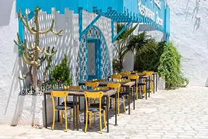 Medina Prints: A restaurant on the marketplace in the city of Houmt Souk in Djerba, Tunisia