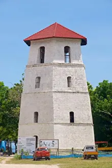 Tower Building Prints: The restored belltower or watchtower on Panglao Island