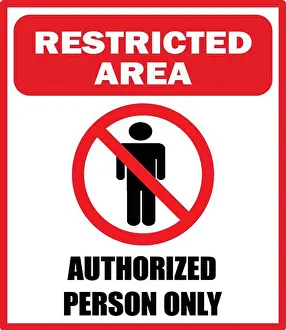 Prohibited Prints: Restricted Area, No Allowed without Permission, No Entry