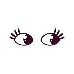 Eyesight Prints: Retro 30s cartoon eyes, happy vision mascot character funny face
