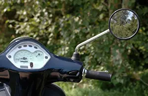 Italian Culture Prints: retro blue scooter motorcycle details