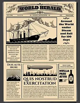 Tabloid Prints: Retro business newspaper, old dirty sheets newsprint vector mockup