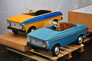 Steering Wheel Prints: Retro children's toy cars with pedal drive of the 60s, 70s, 80s