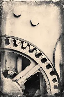 Spinning Prints: Detail of retro cog wheel