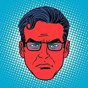 Threat Prints: Retro devil Emoji emotion face man