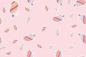 Chilled Prints: Retro ice cream seamless pattern in pale pastel pink color with popsicle motif