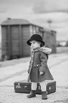 Takes Prints: Retro photo of a baby girl who is waiting for a train