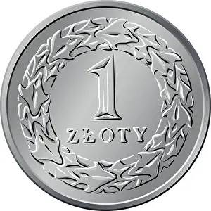 Zloty Prints: reverse Polish Money one zloty coin