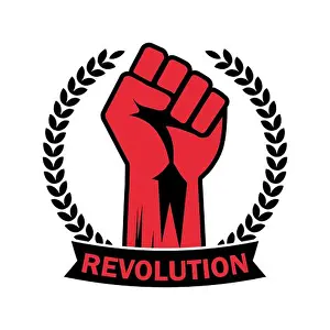 Punch Prints: Revolution Hand with clenched fist vector illustration