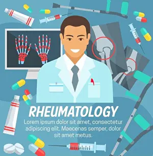 Knee Prints: Rheumatology medicine clinic and rheumatologist doctor