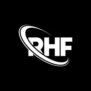 Linked Prints: RHF logo. RHF letter. RHF letter logo design
