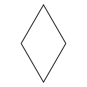 Rhombus Prints: Rhombus shape symbol, black and white vector silhouette illustration