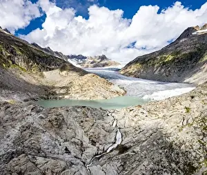 Alpine Summer Prints: The Rhone Glacier, the source of the Rhone at Furka Pass in Switzerland