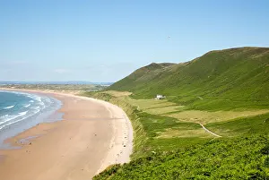 Peninsula Prints: Rhossili beach, Gower peninsula, near Swansea, South Wales, UK