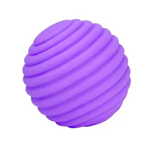 Throw Prints: Ribbed form silicone rubber ball wavy isolated on the white background