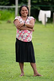 Arms Crossed Prints: Riberenos woman smiles in the Peruvian Amazon