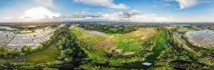 Rice Field Prints: Rice Terrace Aerial Shot. Image of beautiful terrace rice field