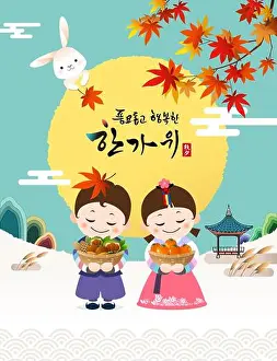 Harvest Festival Prints: Rich harvest and happy Chuseok