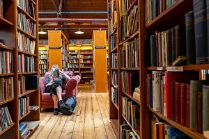 Bookshop Prints: Richard Booth bookshop, Lion Street, Hay on Wye, Wales