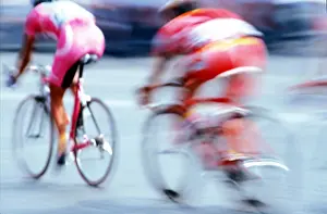 Competing Prints: Riders at the Tour De France on the final stage on Champs Elysees in Paris France