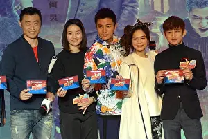 Celeb Prints: (From right) Chinese TV host He Jiong
