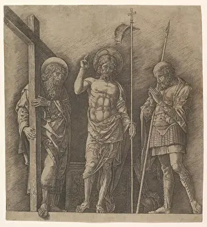 Saint Andrew Prints: The Risen Christ between Saint Andrew and Saint Longinus, Andrea Mantegna, ca. 1472