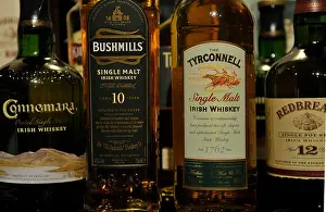 Triple Prints: rish whiskey. From left, Connemara peated single malt