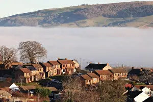 River Valley Prints: River fog over River Severn, Welshpool, Powys, uk