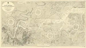 Nautical Prints: River Medway. Stangate Creek-Rochester Kent. ADMIRALTY sea chart 1941 (1947) map