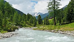 Naturalness Prints: River Schwarzach and alpine landscape, Tyrol, Austria