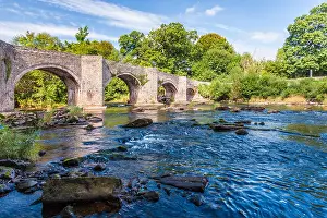 Boulders Prints: The River Usk and Llangynidr Bridge in the Brecon Beacons National Park, Wales