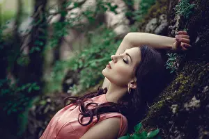 Fatal Prints: River witch, sitting on a rock in river