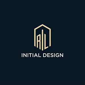 Vector Graphic Prints: RL initial monogram logo with hexagonal shape style